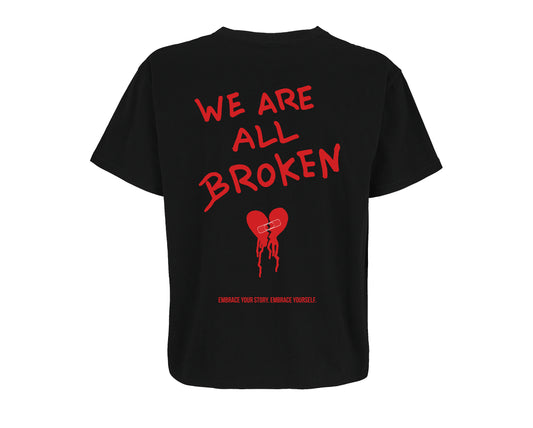 ALL BROKEN BLACK-RED TEE